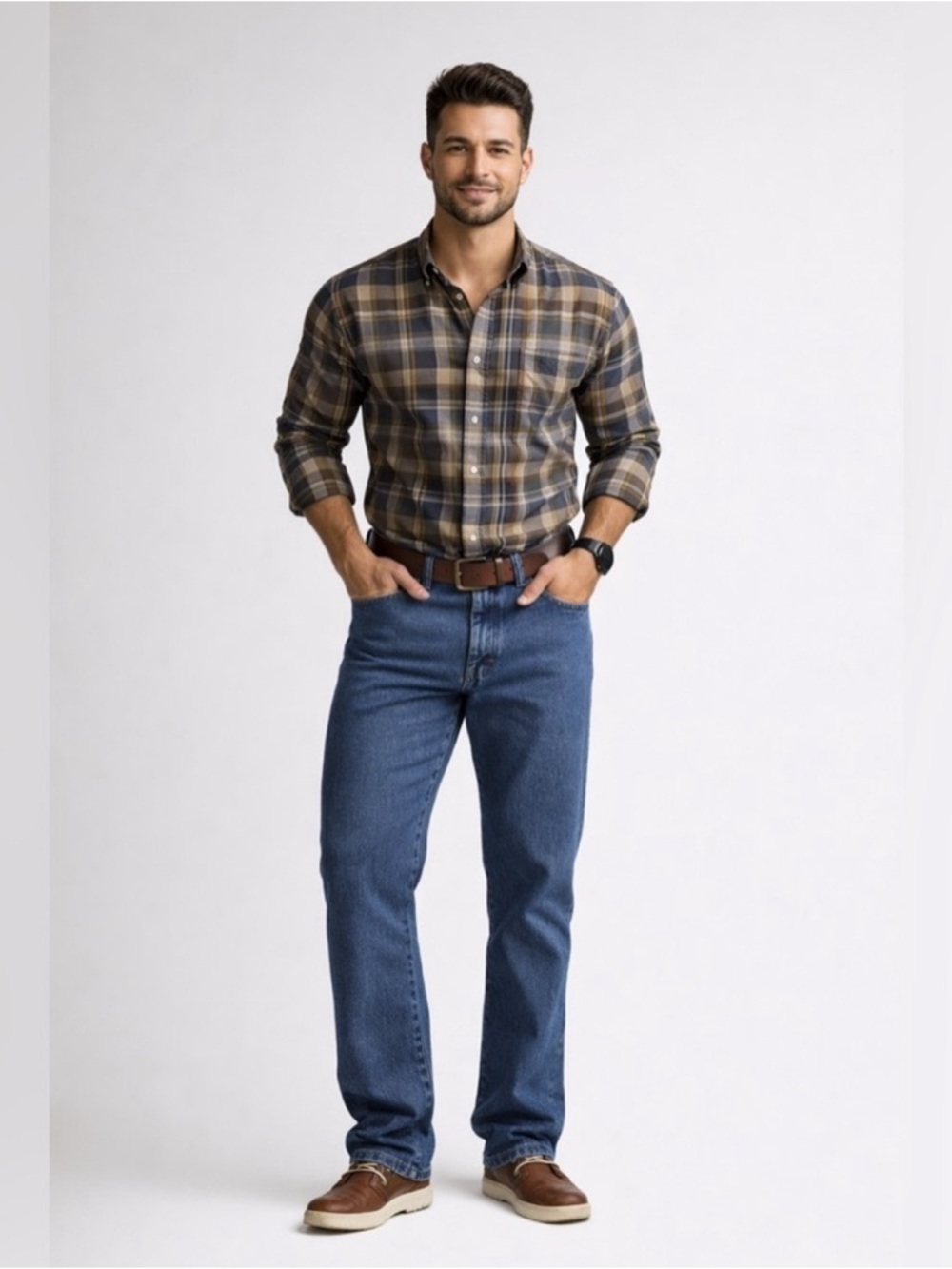 Wrangler Men's Straight Jeans in Blue Denim